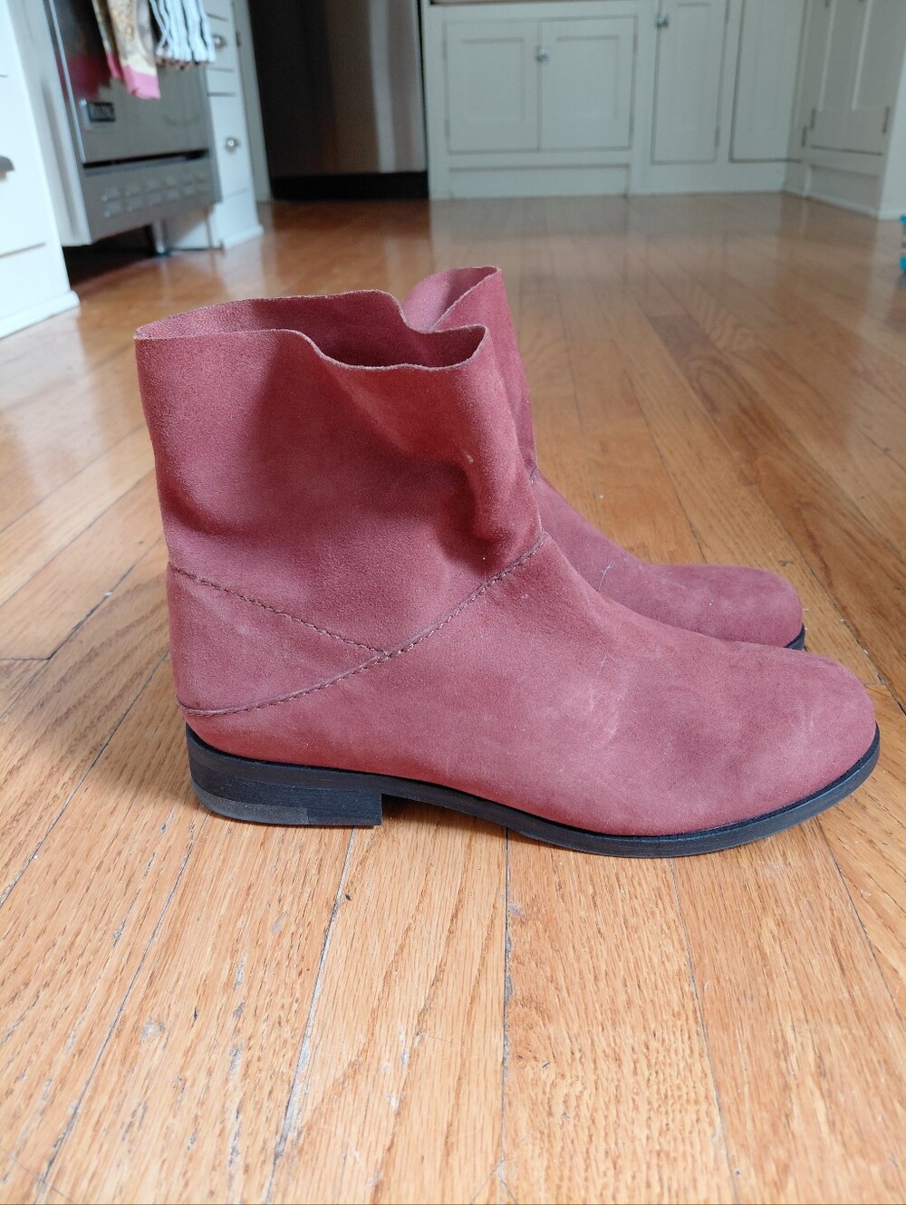 Eileen Fisher Jaunt Suede Boots Rust